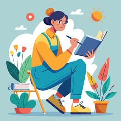a-flat-illustration-of-an-artist-sketching-in-a-notebook