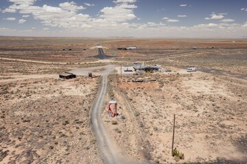 Abandoned derelict building structures from the historic Route 66, Arizona , United States.