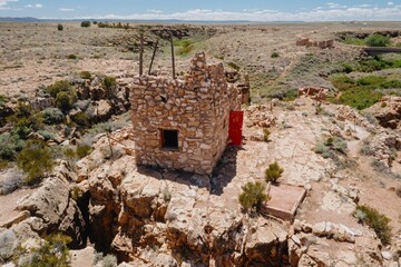 Abandoned derelict building structures from the historic Route 66, Arizona , United States.