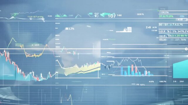 financial, finance, investment, chart, graph, invest, interface, indicator, rising, stock. drawing line to calculation indicator chart and graph is tools of investment. financial finance stock.