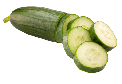 cucumber slices isolated on a white background. Clipping path