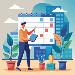 a-flat-illustration-of-an-event-planner-organizing-event