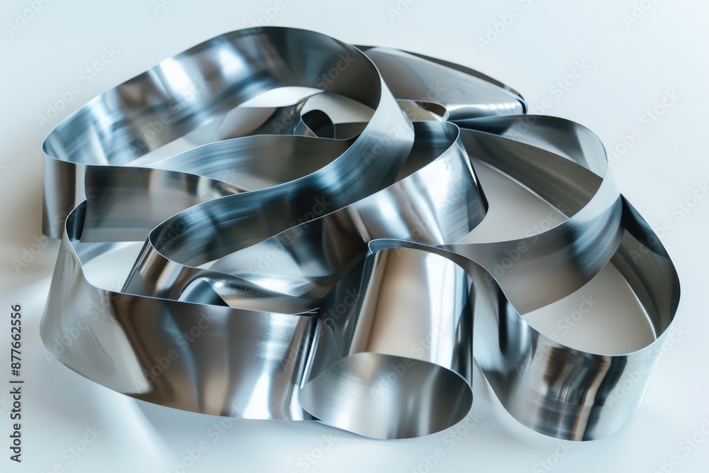 Poster Close-up view of a metal object sitting on a table, suitable for use in product photography or design projects