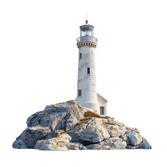 White Lighthouse isolated cut out on white background. © EEKONG