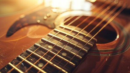 Obraz premium Vintage tone processing on an acoustic guitar notebook
