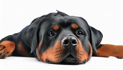 Rottweiler dog on a white background