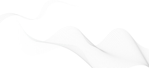 Wave with lines created using blend tool. Curved wavy line, smooth stripe. Stylized line art background. Vector illustration.