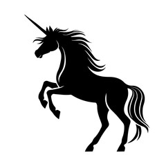 Black Unicorn silhouette on white background