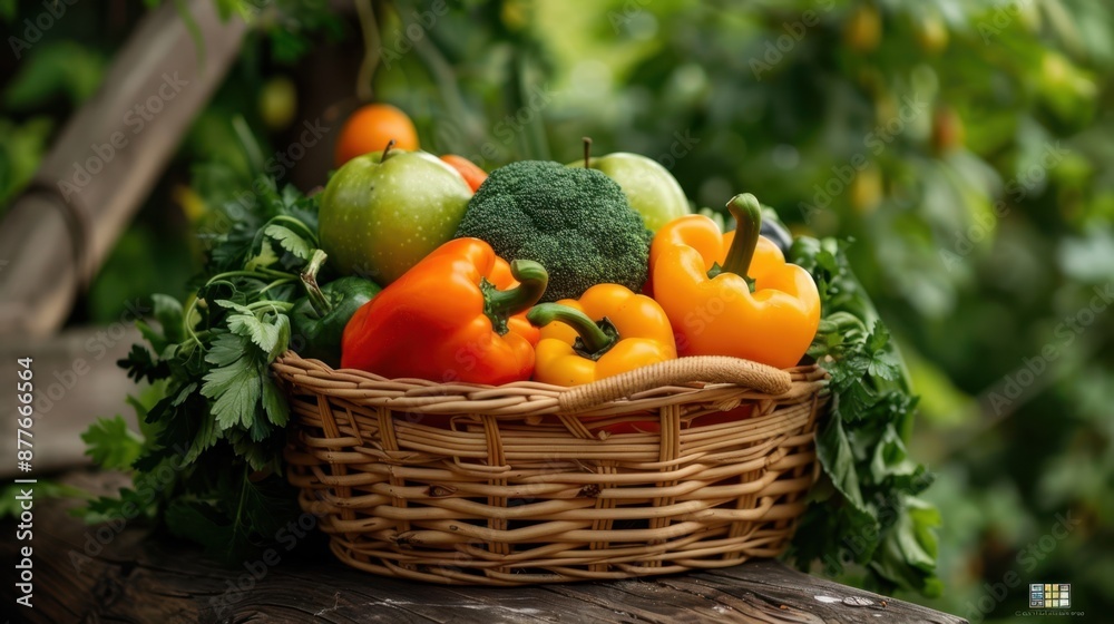 Sticker The Basket of Fresh Vegetables