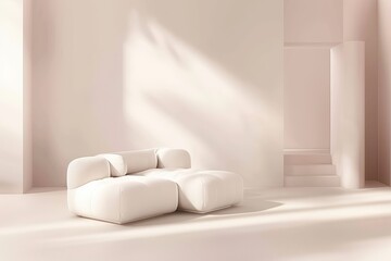 Modern White Chair in Minimalist Room
