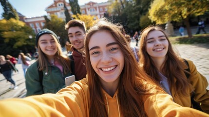 Fototapeta premium The group of smiling friends