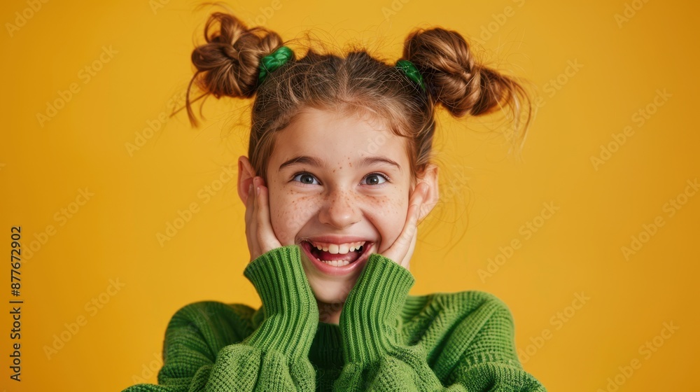 Canvas Prints happy child with braided hair