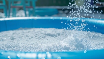 Chlorine powder for algae removal and water disinfection in inflatable pool care