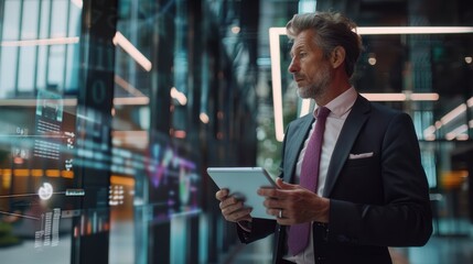 The businessman with digital tablet