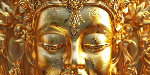Obraz premium golden buddha statue, ai generated.