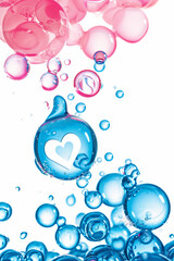 Fototapeta premium Social media likes and heart bubbles isolated on white background. High quality photo