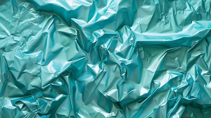 Obraz premium turquoise blue plastic wrap texture, soft plastic