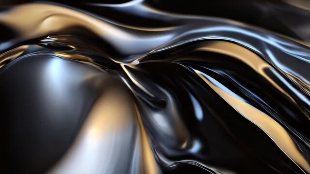 Silver liquid flowing abstract background. Seamless waving silver Background. Mettalic glossy animation texture design looping 3D animation. White metallic loop background and texture. Metal