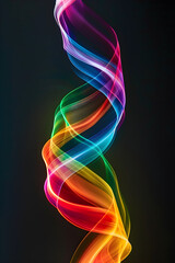 Naklejka premium Dynamic Rainbow Streak on Dark Background
