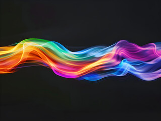 Dynamic Rainbow Streak on Dark Background