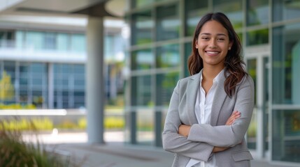 Fototapeta premium The confident businesswoman outdoors