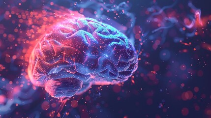 Fototapeta premium Futuristic AI Brain Abstract Background for Branding and Messaging