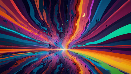 Obraz premium abstract background with a psychedelic twist, blending bold, contrasting colors and fluid, hypnotic forms that create a sense of movement and dept