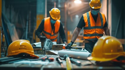 The construction site workers