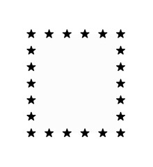 Foto frame made of stars. Rectangular photo frame design illustration. Foto album idea