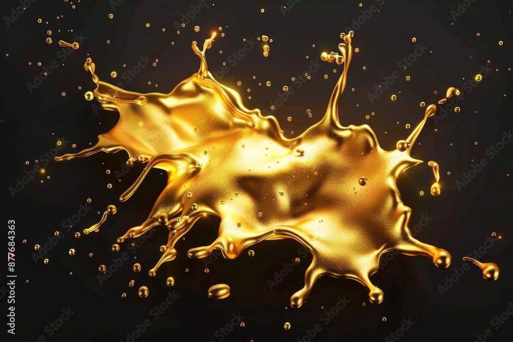 Poster a close-up shot of a splash of liquid on a black background
