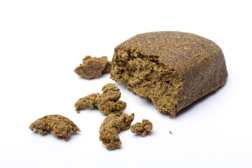 Hashish isolated on white background