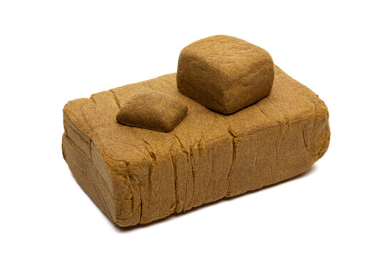 Blocks of hashish isolated on white background