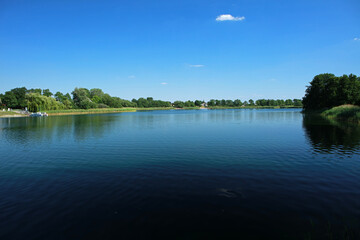 Landscape of Lednica lake in Poland