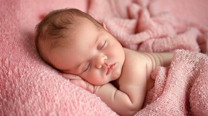 The sleeping newborn baby