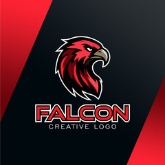 Falcon Emblem logo design vector, inspiration design, creative design for your company