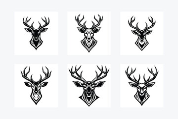 deer head black silhouette vector illustration