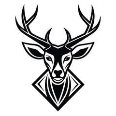 deer head black silhouette vector illustration