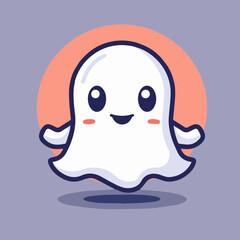Cute Cartoon Halloween Ghost Character 