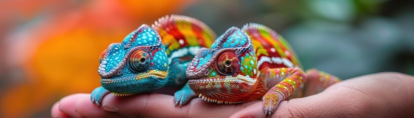 Cute 3D Blender canaries wearing tiny collars, interacting on a vibrant birdhouse, perspective shot, colorful background