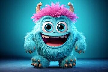 Cute Fluffy Little 3d Monster cartoon character