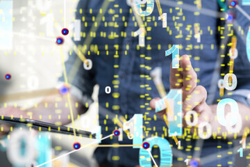 Neural network concept. Connected cells with links.