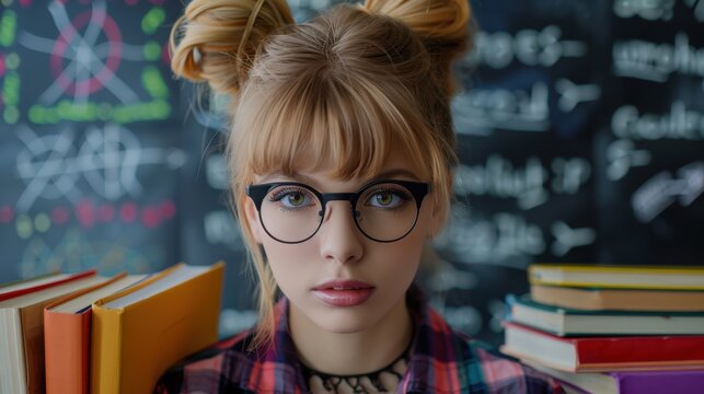 The girl with glasses