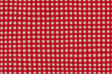 Checkered red and white tablecloth texture