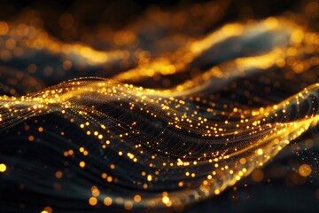 A close-up shot of a wave with colorful lights reflecting off the water
