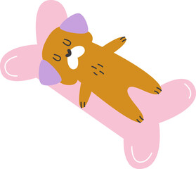 Dog Resting On Swimming Mattress