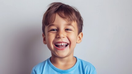 The smiling cheerful boy