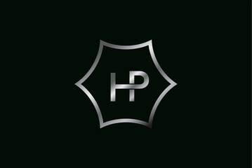Obraz premium Hexagon letter hp spider net logo design vector reality free image editable template 