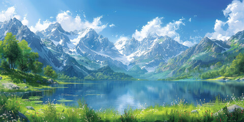 Fototapeta premium 青空と白い雲の背景