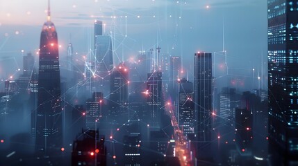 Fototapeta premium smart city. modern smart city network connection