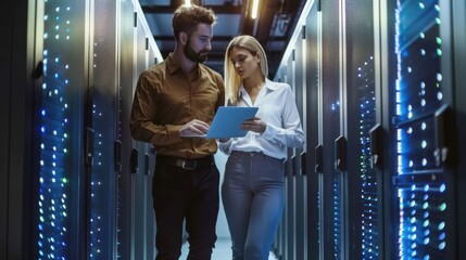 The professionals in server room